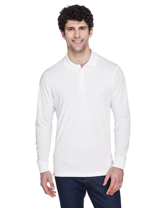 Front view of Men’s Tall Pinnacle Performance Long-Sleeve Piqué Polo