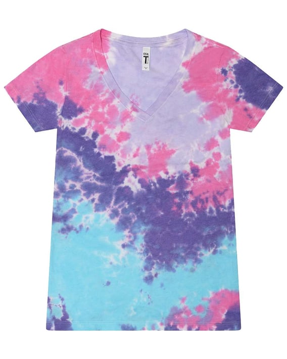Front view of Women’s Tie-Dyed V-Neck T-Shirt