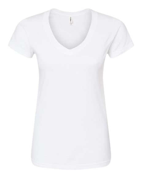 Front view of Women's Fine Jersey V-Neck T-Shirt
