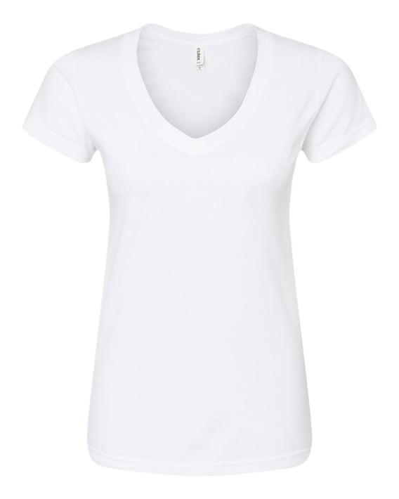 Front view of Women’s Fine Jersey V-Neck T-Shirt