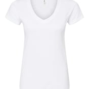 Front view of Women’s Fine Jersey V-Neck T-Shirt