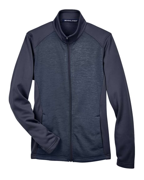 Front view of Women's Newbury Colorblock Mélange Fleece Full-Zip Jacket