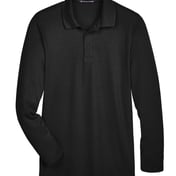 Front view of CrownLux Performance® Plaited Long Sleeve Polo