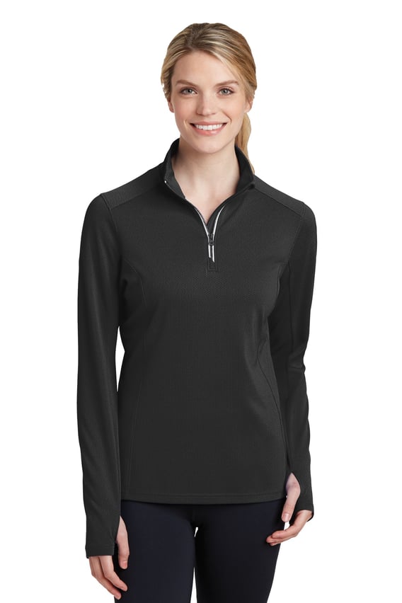 Front view of Women’s Sport-Wick® Textured 1/4-Zip Pullover