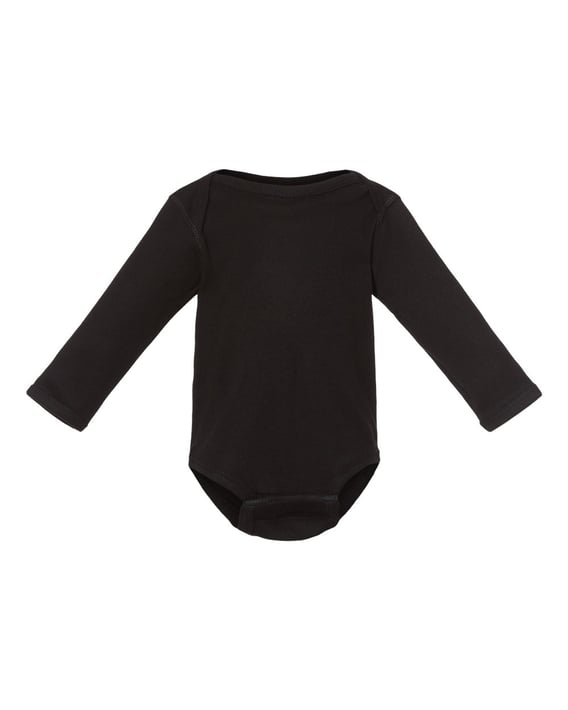 Front view of Infant Long Sleeve Baby Rib Bodysuit