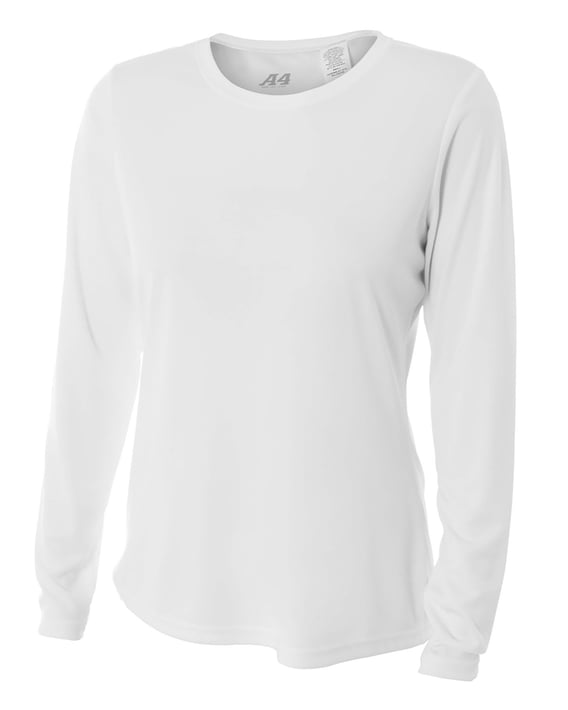 Front view of Ladies’ Long Sleeve Cooling Performance Crew Shirt