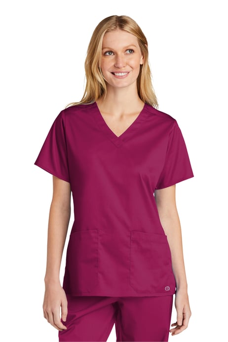 Front view of Wink Women's WorkFlex V-Neck Top