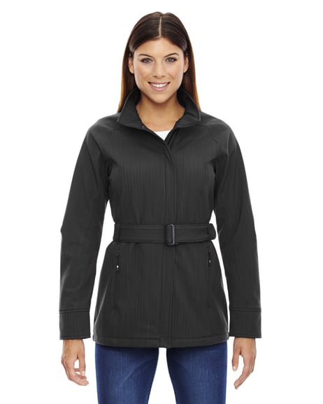 Front view of Ladies' Skyscape Three-Layer Textured Two-Tone Soft Shell Jacket