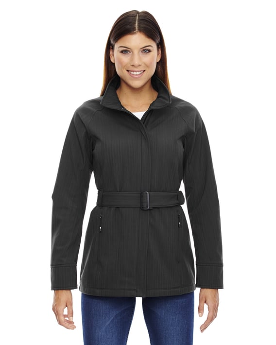 Front view of Ladies’ Skyscape Three-Layer Textured Two-Tone Soft Shell Jacket