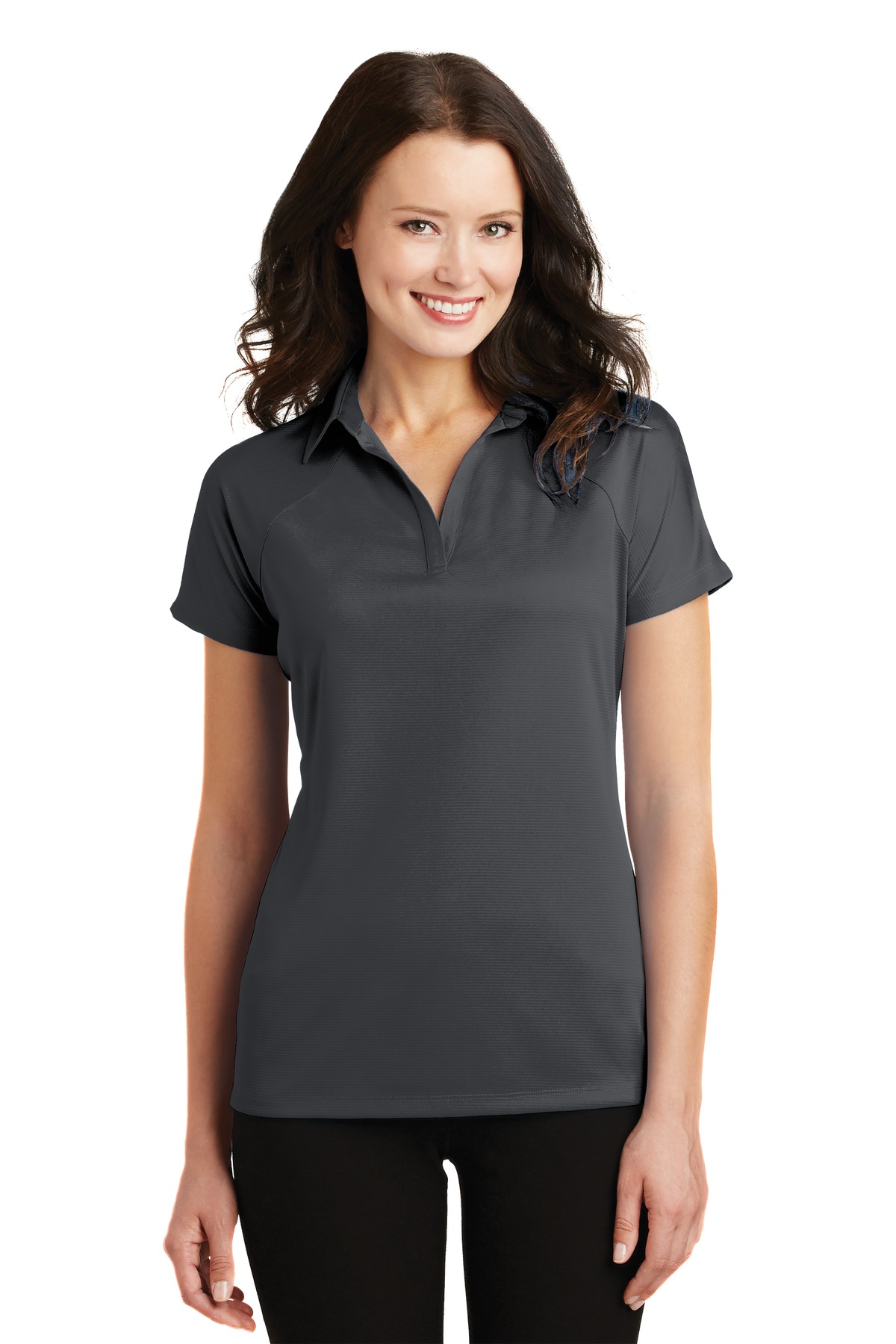 Front view of Ladies Crossover Raglan Polo
