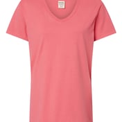 Front view of Garment-Dyed Women’s V-Neck T-Shirt