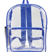 Front view of Large 17″ Heavy Duty Clear Backpack