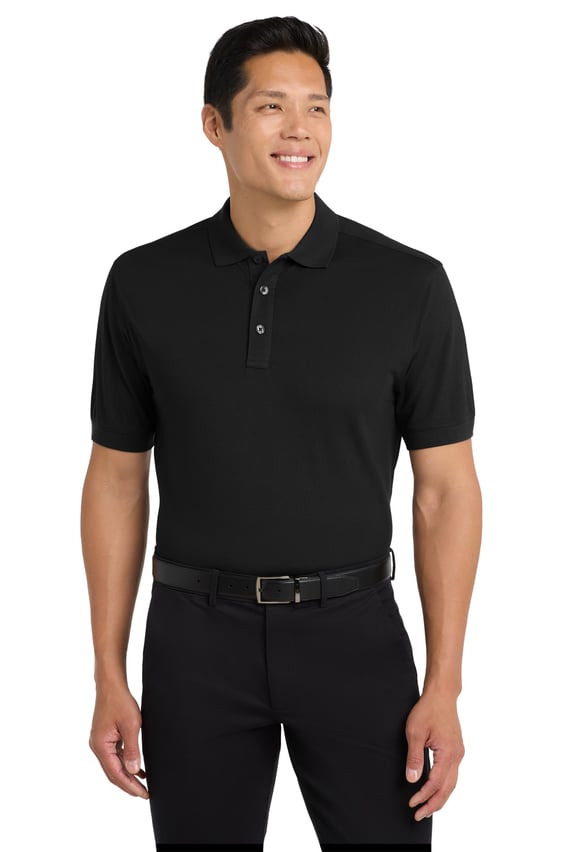 Front view of Stretch Pique Polo