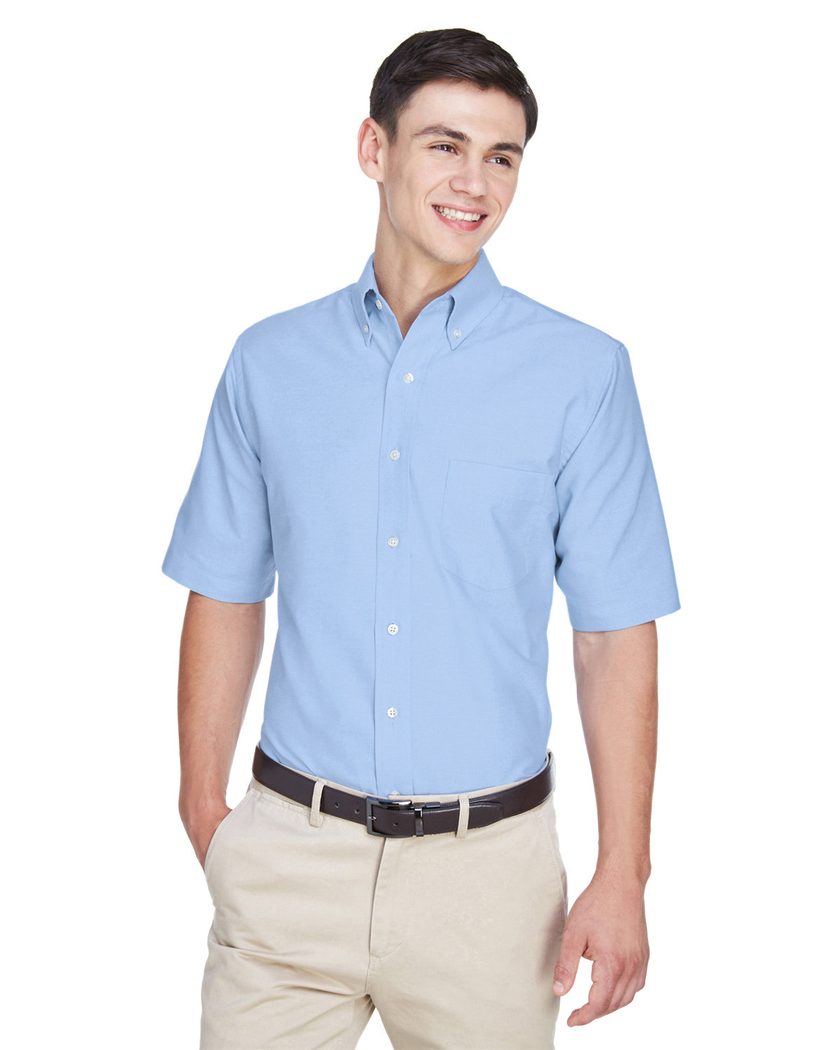 Front view of Men’s Classic Wrinkle-Resistant Short-Sleeve Oxford