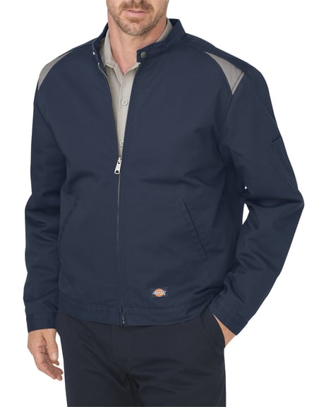Front view of Unisex Industrial Insulated Color Block Shop Jacket