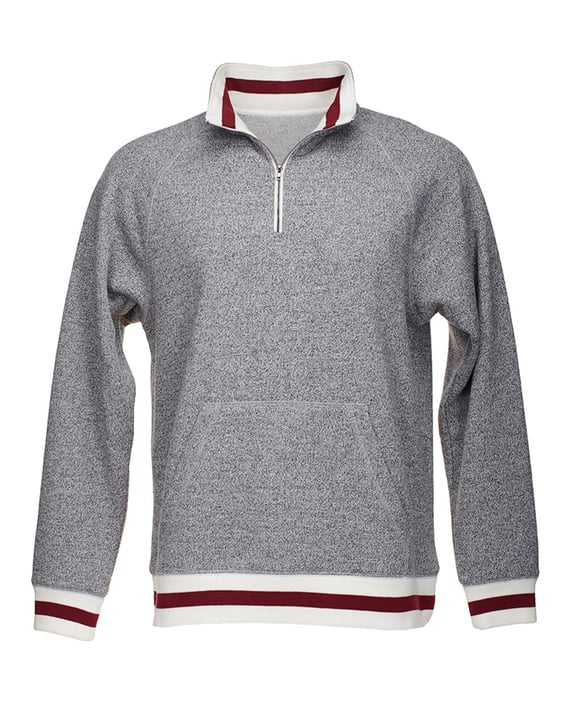 Front view of Peppered Fleece Quarter-Zip Sweatshirt