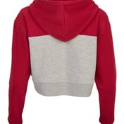 Back view of Women’s Cropped Fleece Hooded Sweatshirt