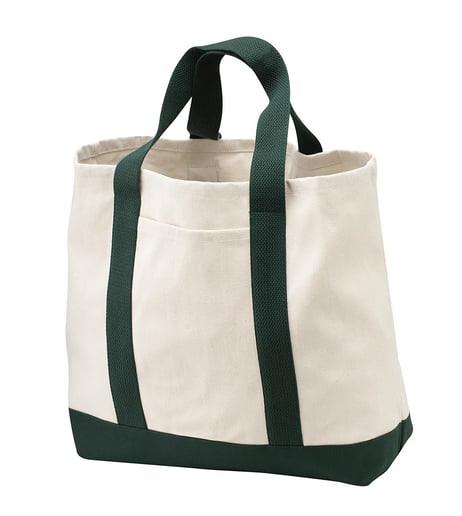Front view of Ideal Twill Two-Tone Shopping Tote