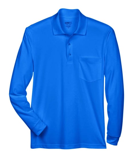 Front view of Pinnacle Performance Long Sleeve Piquéé Polo With Pocket