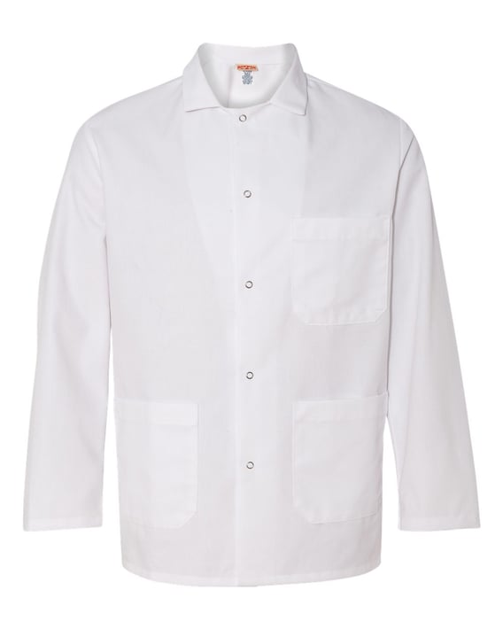 Front view of Gripper Front Short Butcher Coat