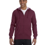 Front view of Heathered Full-Zip Hooded Sweatshirt
