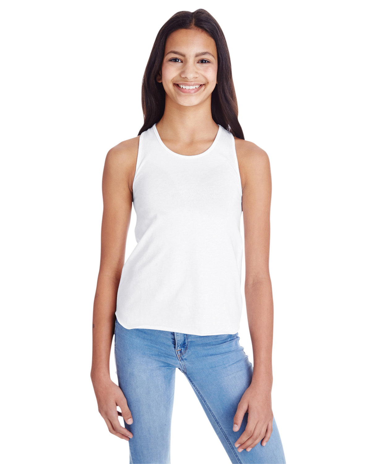 Front view of Girls’ Relaxed Racerback Tank