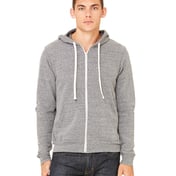 Front view of Unisex Triblend Sponge Fleece Full-Zip Hoodie