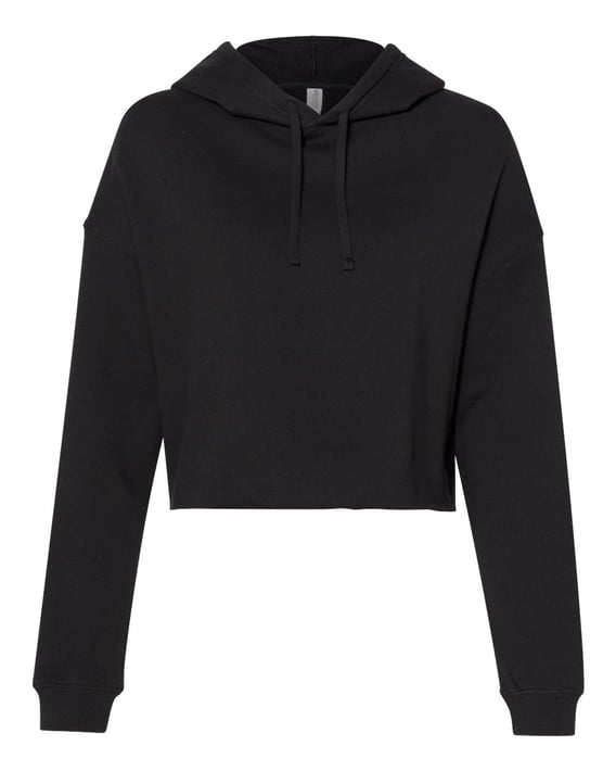Front view of Women S Lightweight Crop Hooded Sweatshirt