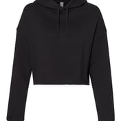 Front view of Women S Lightweight Crop Hooded Sweatshirt