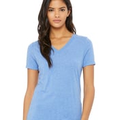 Front view of Women’s Relaxed Triblend Short Sleeve V-Neck Tee