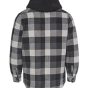 Back view of Quilted Flannel Hooded Jacket