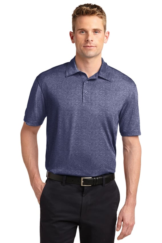 Front view of Heather Contender Polo