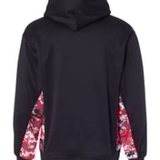 Back view of Digital Camo Colorblock Performance Fleece Hooded Sweatshirt