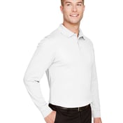 Side view of CrownLux Performance® Tall Plaited Long Sleeve Polo