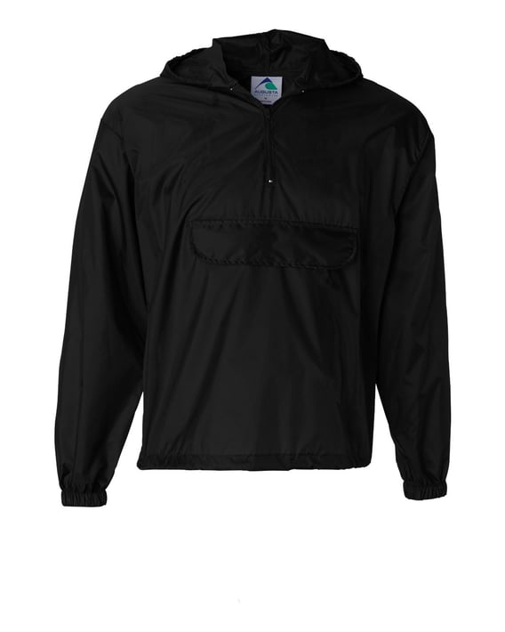 Front view of Packable Half-Zip Hooded Pullover Jacket
