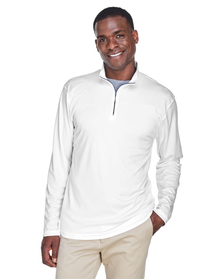 Front view of Men's Cool & Dry Sport Performance Interlock Quarter-Zip Pullover