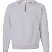 Front view of Super Sweats NuBlend® Quarter-Zip Cadet Collar Sweatshirt