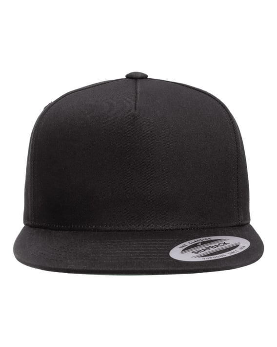 Front view of Five-Panel Cotton Twill Snapback Cap
