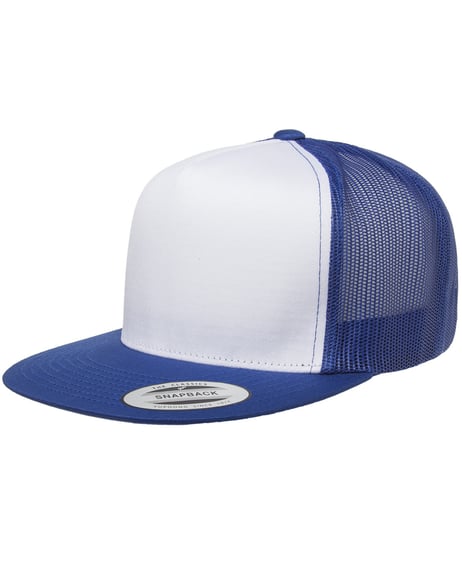 Front view of Adult Classic Trucker With White Front Panel Cap