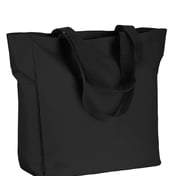Front view of Polyester Zip Tote