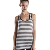 Front view of Ladies’ 3.8 Oz. Striped Slub Racer Tank