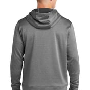 Back view of PosiCharge ® Sport-Wick ® Heather Fleece Hooded Pullover