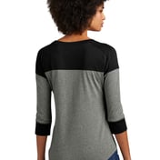 Back view of Women’s Heritage Blend 3/4-Sleeve Baseball Raglan Tee