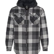 Front view of Quilted Flannel Hooded Jacket