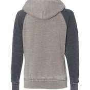 Back view of Women’s Zen Fleece Raglan Hooded Sweatshirt