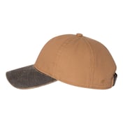 Side view of Weathered Canvas Crown With Contrast-Color Visor Cap