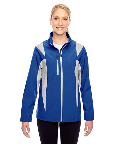Front view of Ladies' Icon Colorblock Soft Shell Jacket
