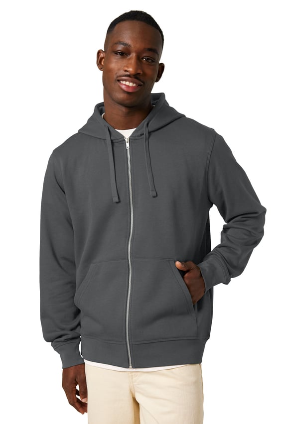 Front view of Unisex Mixer Full-Zip Hooded Sweatshirt