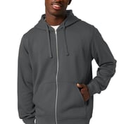 Front view of Unisex Mixer Full-Zip Hooded Sweatshirt