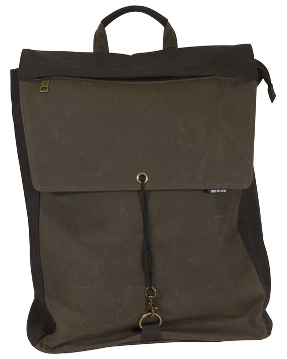 Front view of Waxed Cotton Commuter Canvas Backpack